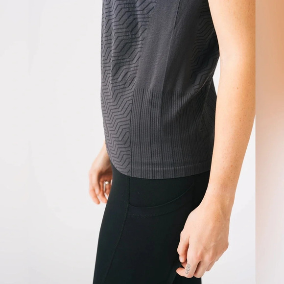 Zyia Active Women’s Chevron Copper Charged Tank in Charcoal Grey Size L - Picture 3 of 10